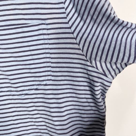 Johnnie-O Mens Large Blue Pencil Striped Original Cotton Polo Chest Pocket Golf - Picture 7 of 11